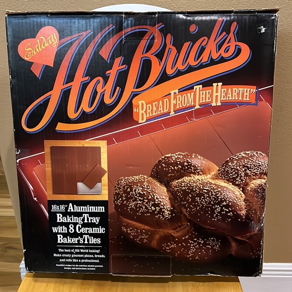 NWOT Vintage 16”x16” Bread From the Hearth Baking Tray w/ 8 Ceramic Bakers Tiles - Picture 1 of 6